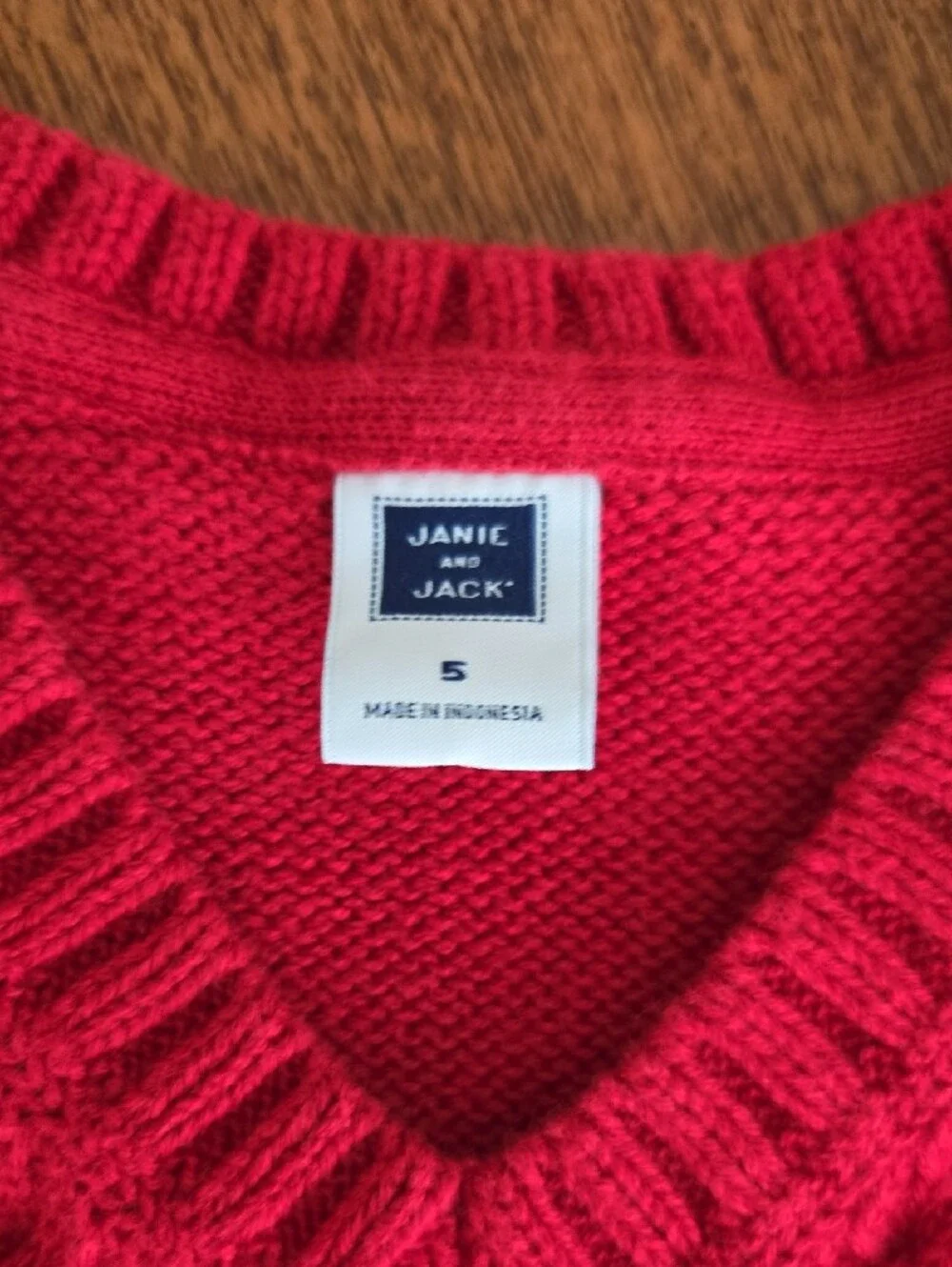Janie and Jack Cable Knit V-Neck Sweater Vest - Red